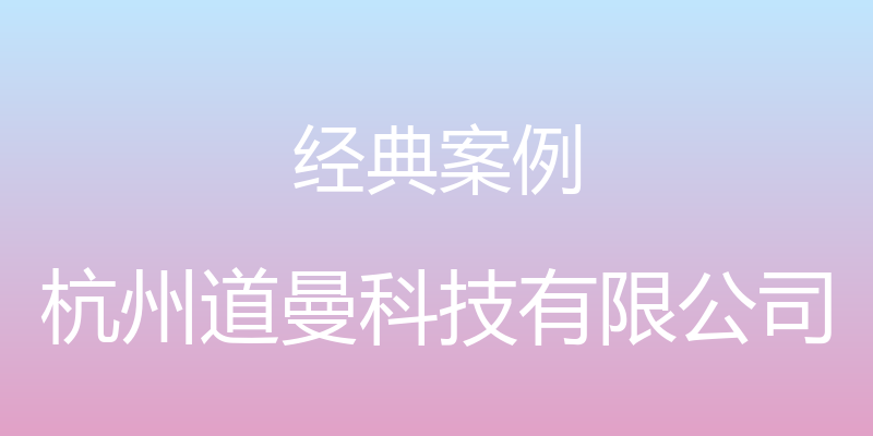 经典案例 - 杭州道曼科技有限公司